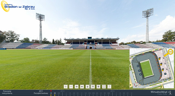 Panorama stadionu w budowie w Zabrzu